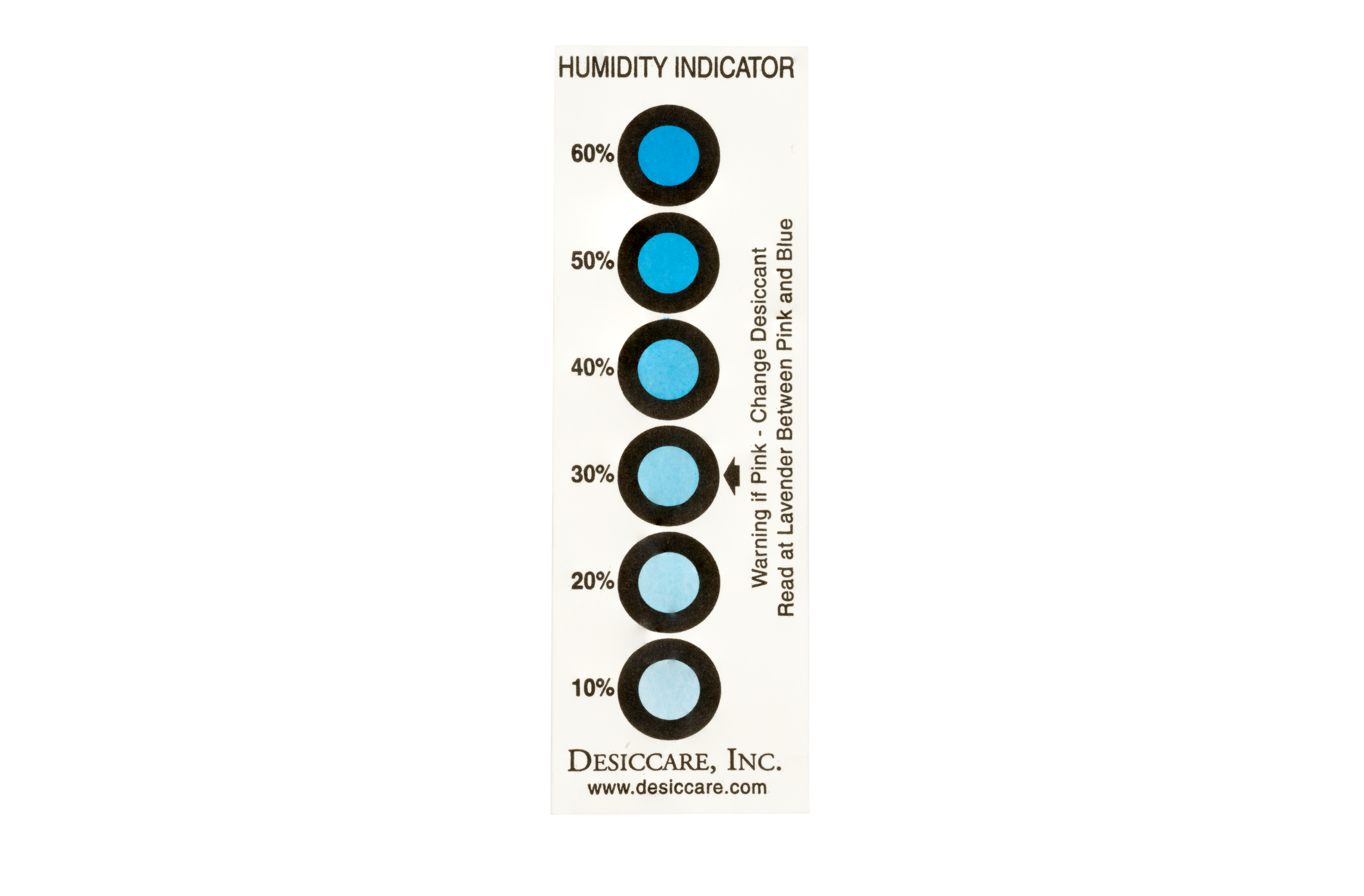 Standard 6-Spot Humidity Indicator Card, 10% 20% 30% 40% 50% 60% RH
